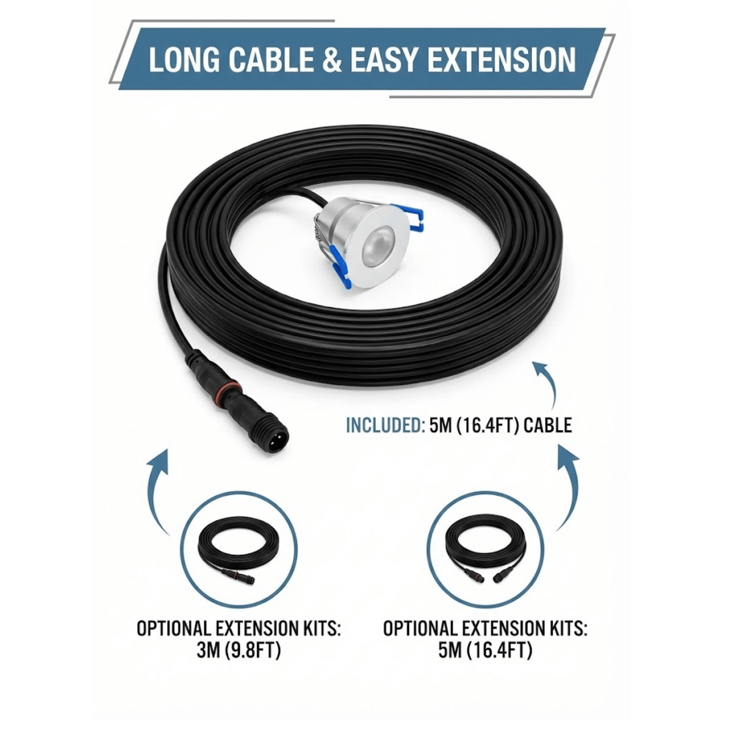 Begaman SMART Colour | 3W Recessed Full Colour RGB Serie Extension Cable, RGB Full Colour