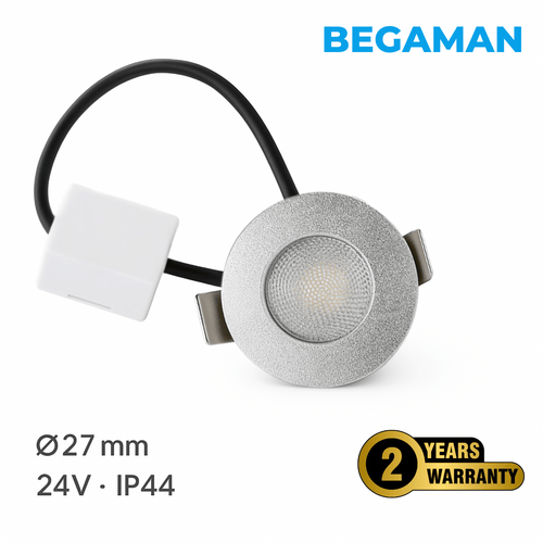 Begaman ONE Porch | Silver Recessed 1W Spot Kit | LED + 20cm Cable + Driver, 6400K Daylight