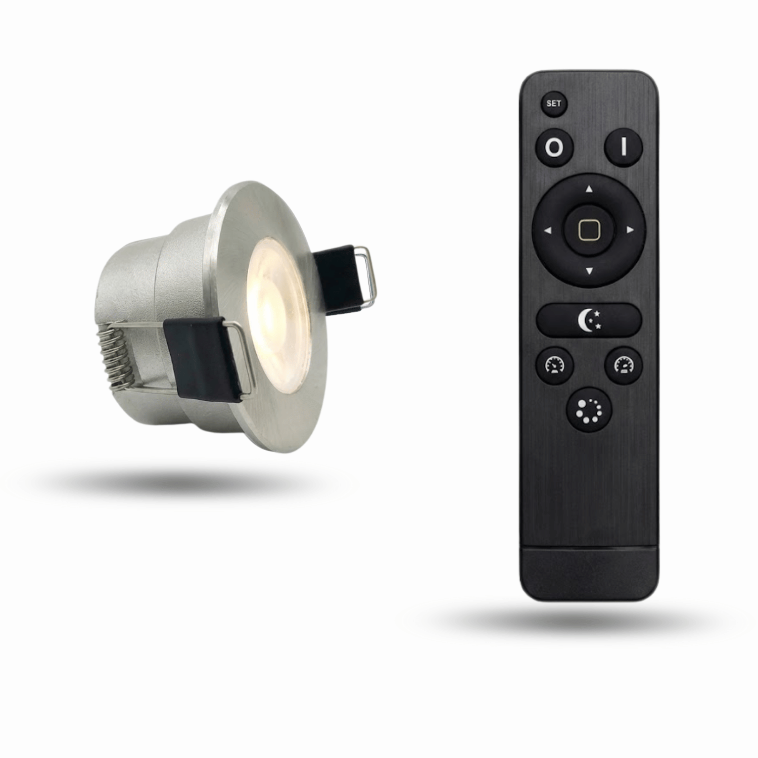 Begaman PRO Mini | Mini Silver Recessed 3W Dimmable Spot Kit | LED + 5m Cable + 36W Driver + EU Plug + Junction Box + Controller, 2700K Warm White