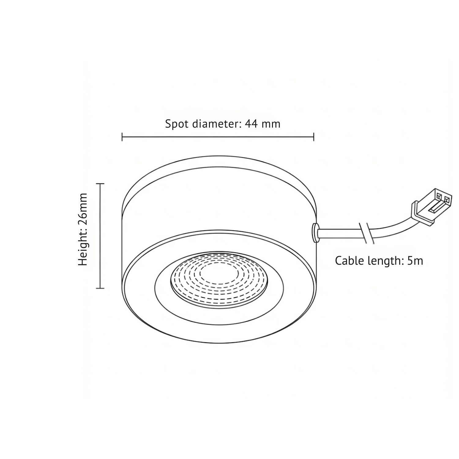 Begaman PRO Surface | Silver Surface 3W Spot Kit | LED + 5m Cable + 36W Driver + EU Plug + Junction Box Controller, 6000K Daylight