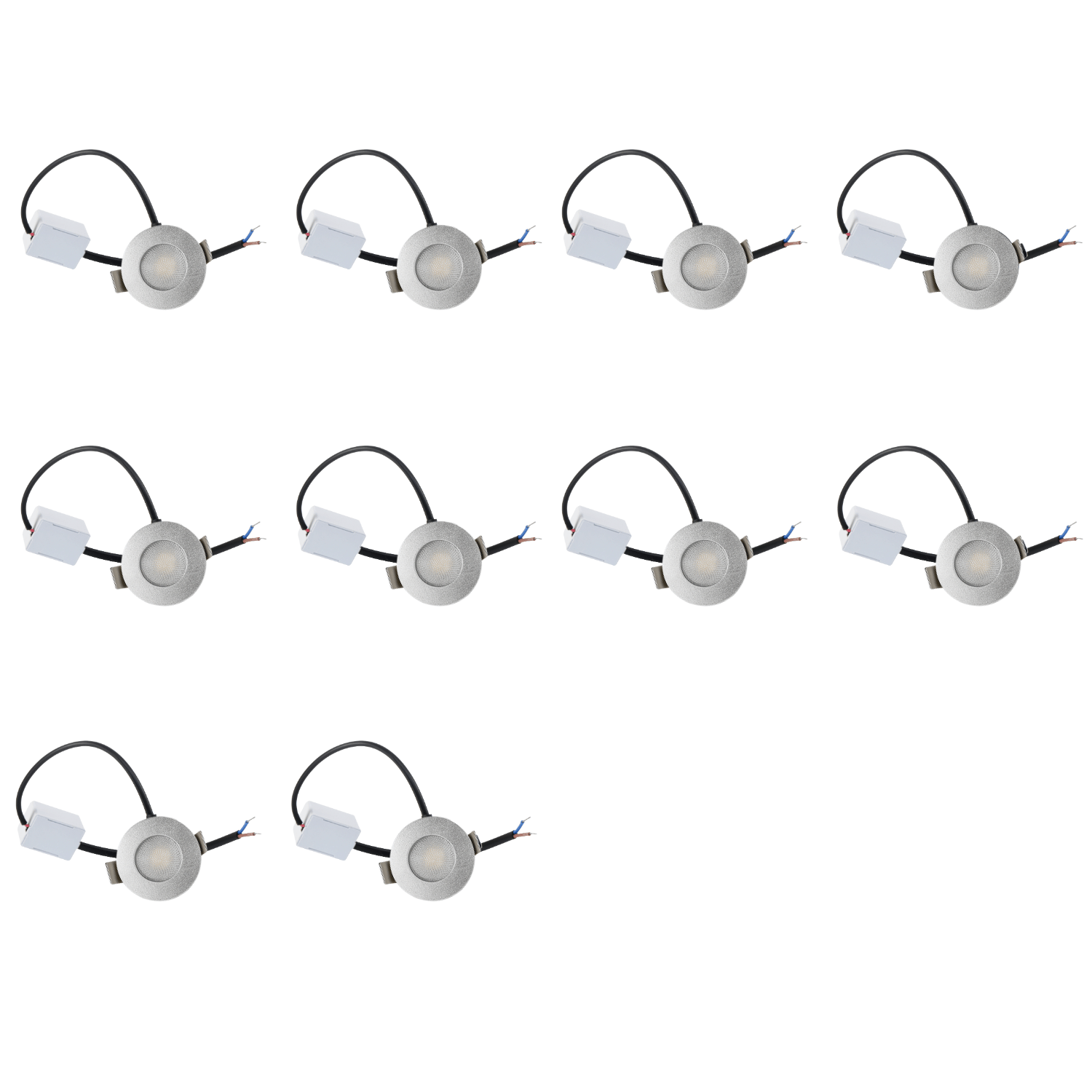 Begaman ONE Porch | Silver Recessed 1W Spot Kit | LED + 20cm Cable + Driver, 2700K Warm White