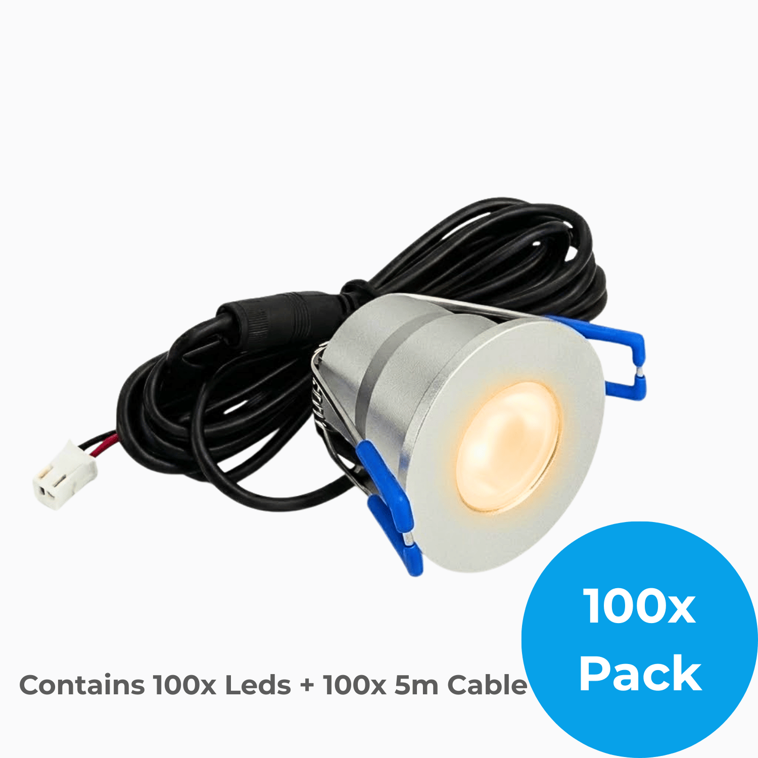 Begaman PRO Dim | Silver Recessed 3W Spot Kit | LED + 5m Cable, 2700K Warm White