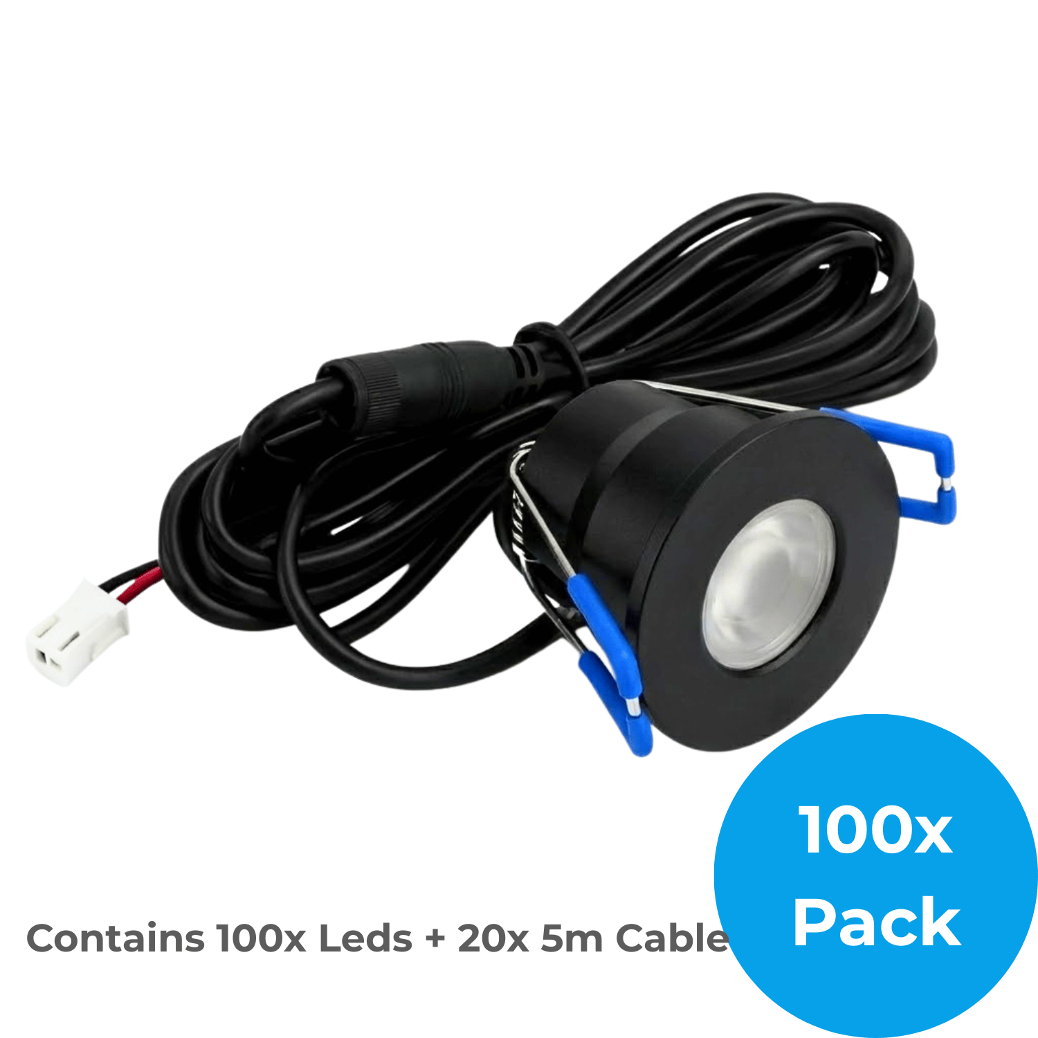 Begaman PRO Dim | Black Recessed 3W Spot Kit | LED + 5m Cable, 6500K Daylight