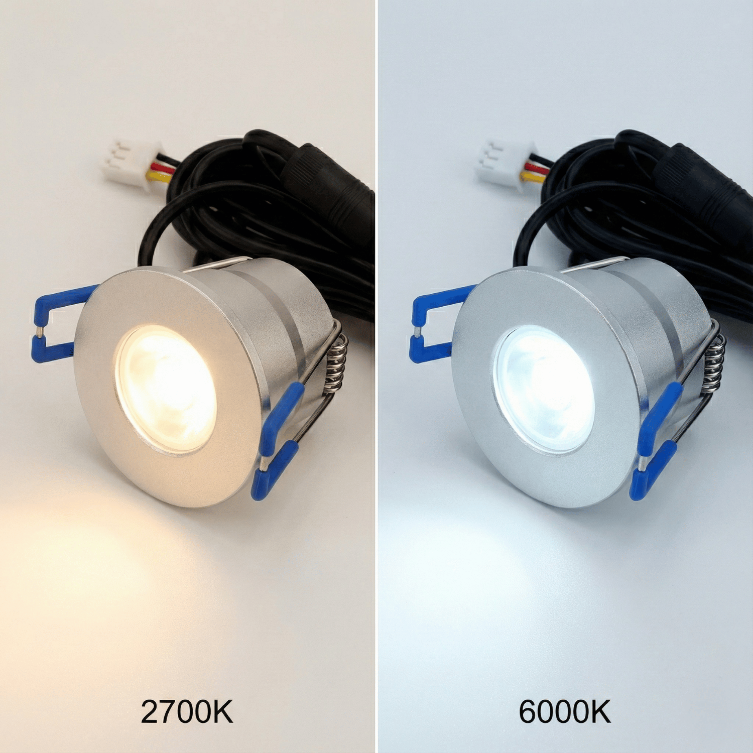 Begaman SMART CCT | Silver Recessed 3W Spot Kit | LED + 5m Cable, CCT 2700–6000K