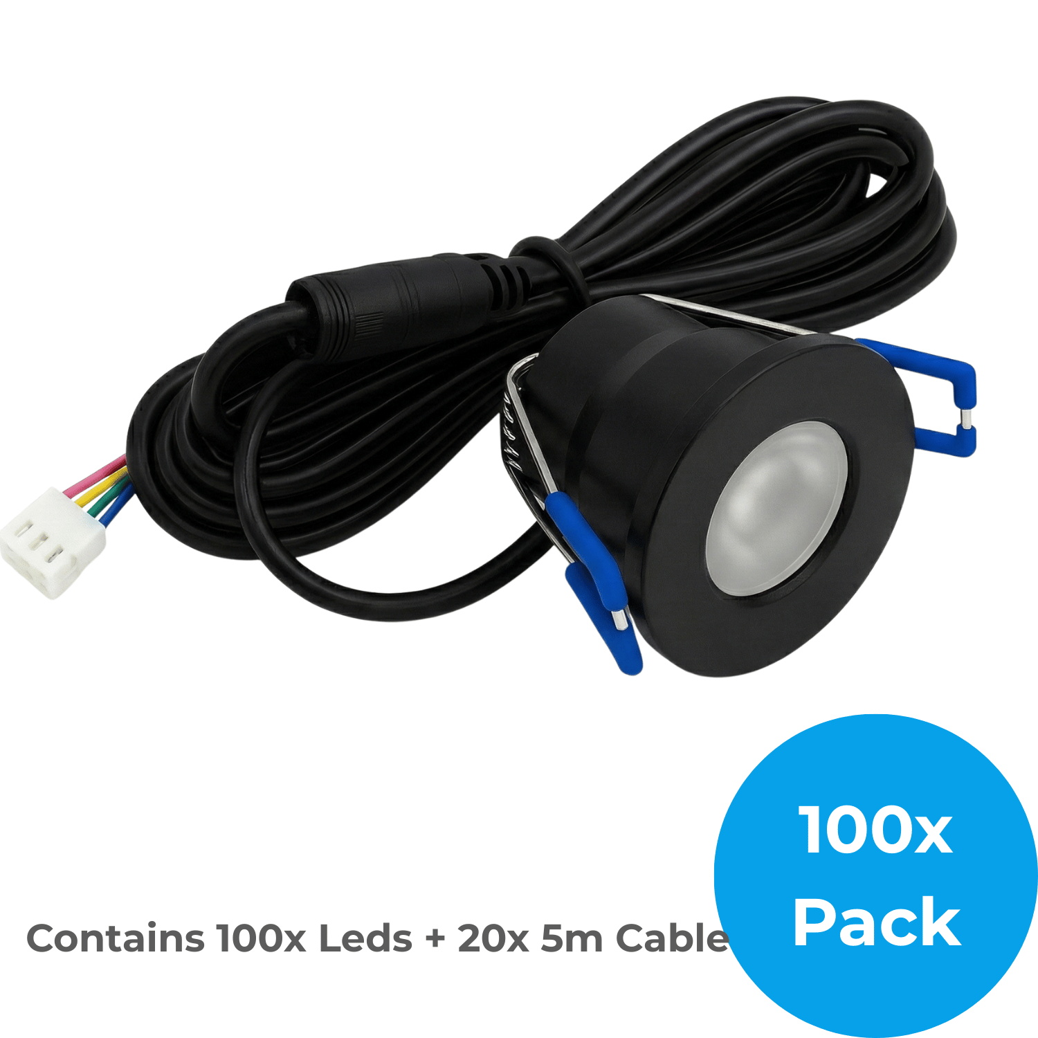 Begaman SMART Colour | Black Recessed 3W Spot Kit | LED + 5m Cable, RGB Full Colour