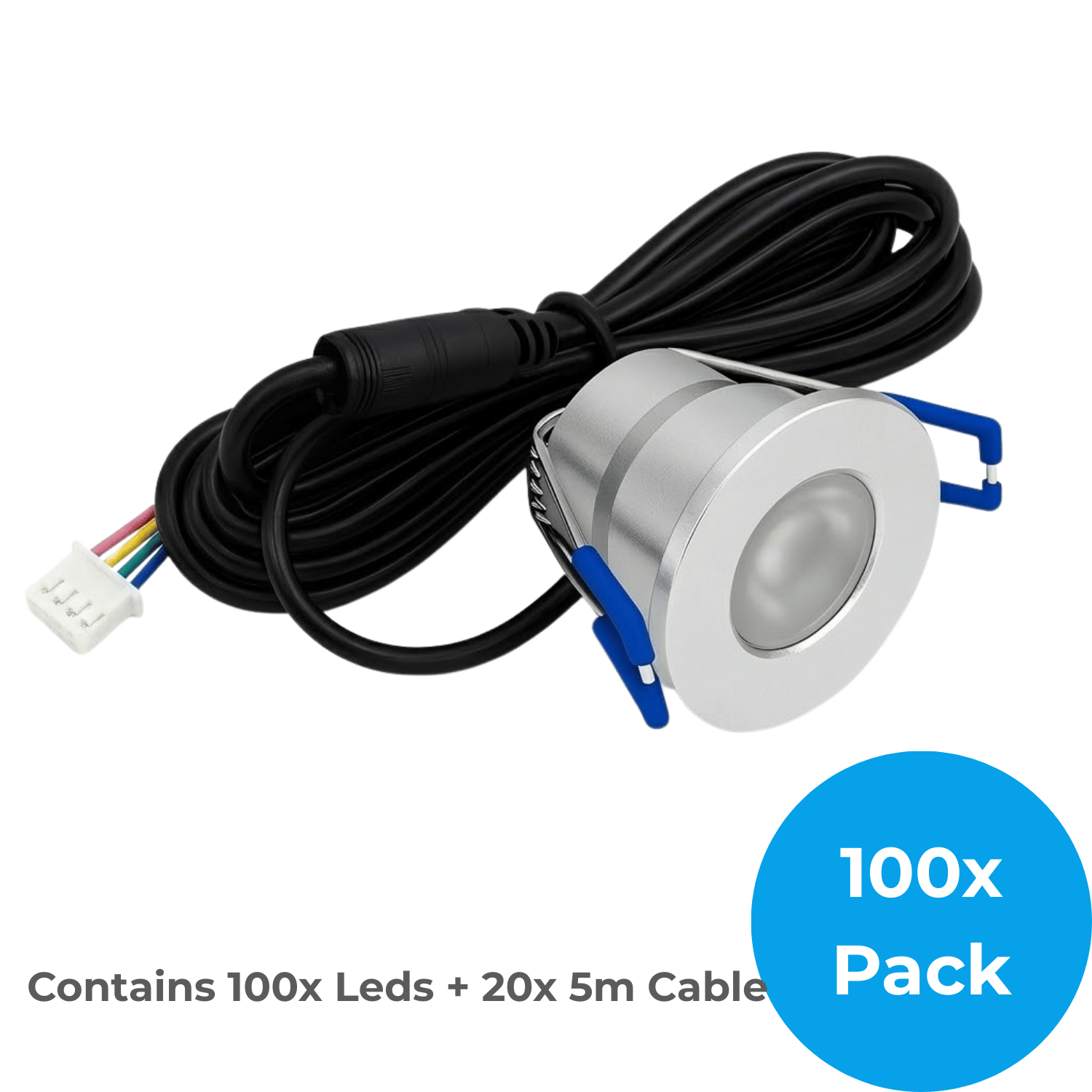 Begaman SMART Colour | Silver Recessed 3W Spot Kit | LED + 5m Cable, RGB Full Colour