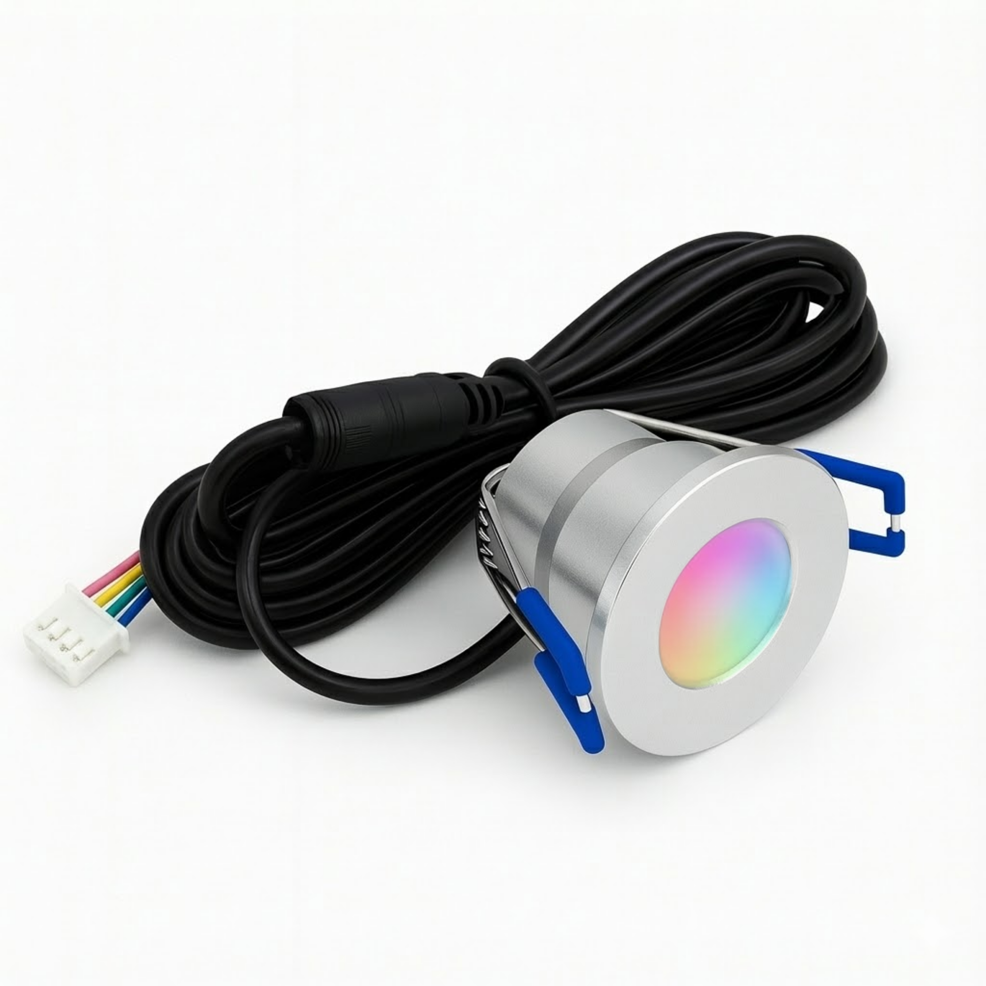Begaman SMART Colour | Silver Recessed 3W Spot Kit | LED + 5m Cable + 36W Driver + EU Plug + Junction Box + Controller, RGB Full Colour